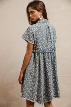 Denim Washed Floral Frayed Short Bibi Dress 5/7/25 9874