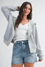 Blue Striped Zip Hoodie