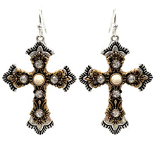 Roman Cross Earrings: Silver
