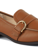 Tan Sheboss Buckle Detail Loafers