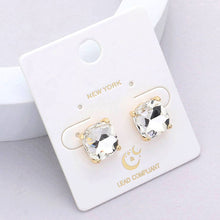 Lavender Cushion Square Stone Stud Evening Earrings