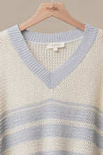 Ivory Cloud Harbor Stripe Crochet Mello Pullover
