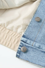 Taupe Light Blue Knit Denim Mix Vest