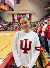 White Indiana University Long Sleeve Sweater