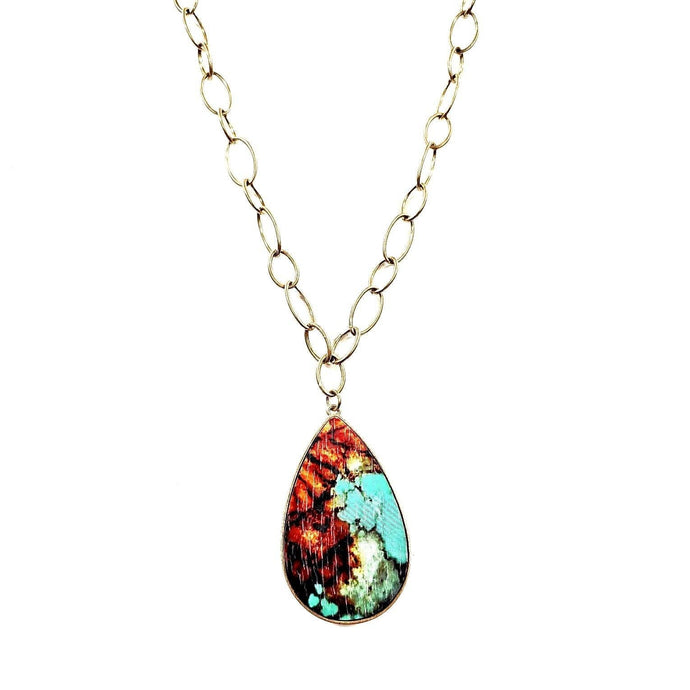 Turquoise teardrop necklace: Turquoise