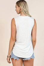 Ivory Red Blue American Sleeveless Top