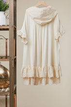 Ivory Eyelet Lace Layered Hooded Mello Top