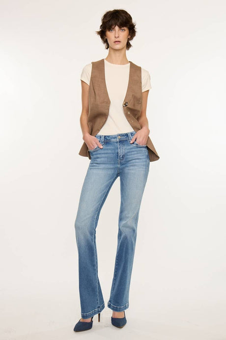 Medium Dark Mid Rise Bootcut Kancan Jeans