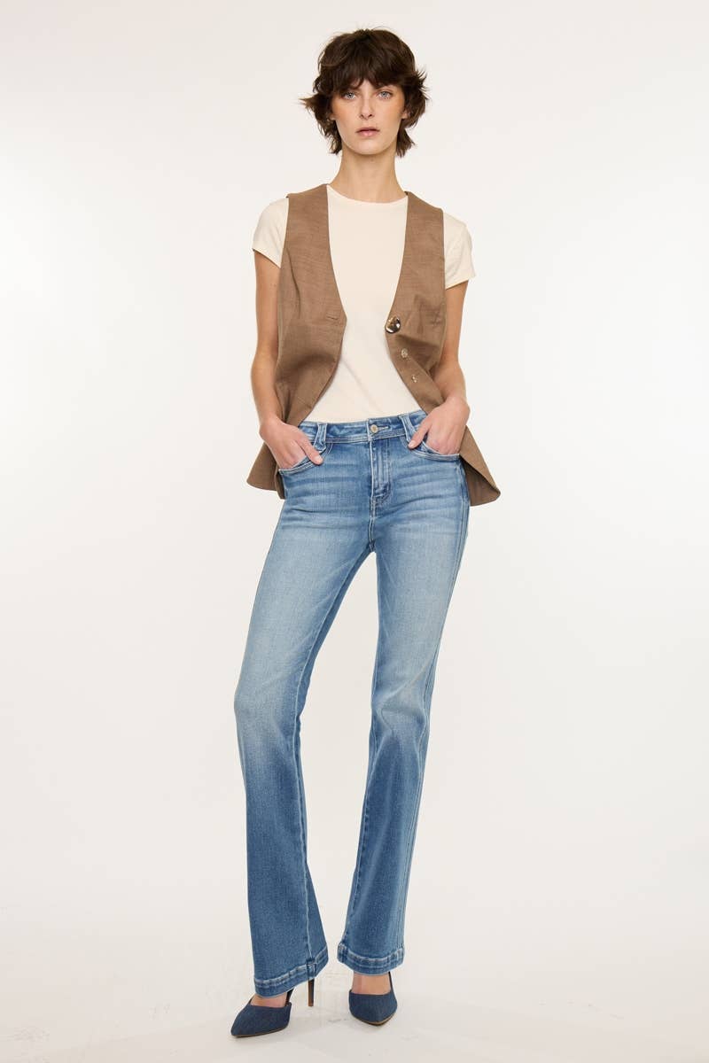 Medium Dark Mid Rise Bootcut Kancan Jeans