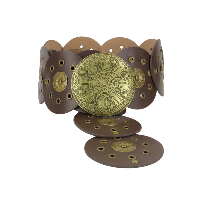 Western Disc Leather Belt