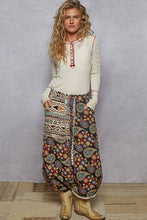 Cream Round neck solid cut and sew knit mix knit POL top