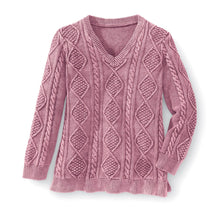 Vintage Wash Cable Pullover Sweater