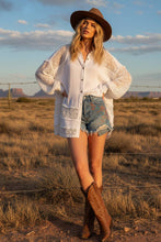 White Lace Mixed Oversized Shirt