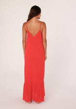 Flame Billowy Bohemian Sleeveless V-Neck Maxi Dress