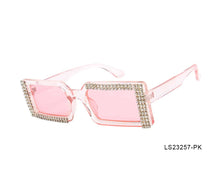 Pink Square with Rhinestone Woman Sunglasses