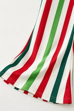 White Christmas application top and multi color stripe bottom