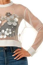 White See Through Floral Blouse