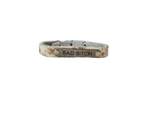 Mae Positive Inspiration Embellished Mini Cuff: Silver Best Friend / Brown Floral