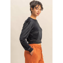 Black Banded Waist Sweatshirt