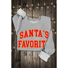 Mineral Dusty Green Santa's Favorite Glitter Sweathirt