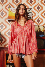 Red Multi Spotty Dot Lurex Chiffon Babydoll Bucketlist Top
