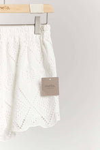 White Elastic Waist Laced Mello Shorts