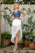 Off White Asta Lace Elastic Ruffled Western Skirts