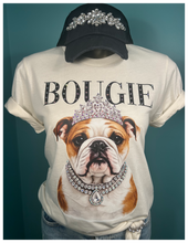 Natural Bruno the Bougie Bulldog Glam Dog Rhinestone Graphic Tee
