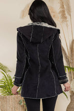 Navy Faux Fur Hooded Jacket