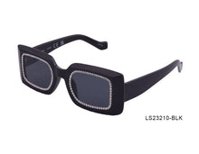 Square Black with Frame Rhinestones Woman Sunglasses