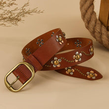 Brown Punk Street Rivet Metal Belt