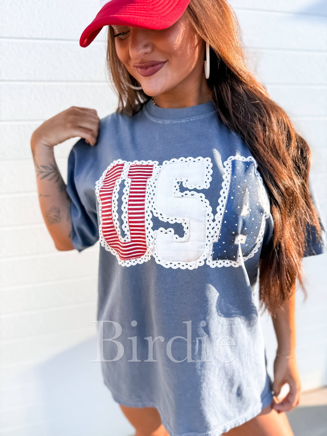 Denim USA Lace Graphic Tee
