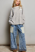 Sand Mixed Panel Thermal Top Vintage Wash Relaxed Fit POL Shirt