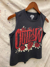 Vintage Black Outlaw  Muscle Crop Top