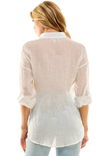 Black Oversize Sheer Button Down Top