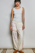 Natural Double Gauze Embroidery Adjustable Drawstring POL Jogger Pants