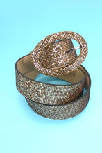 Silver Faux Leather Glitter Belt