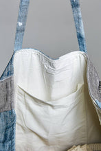 Unique Mix Patchwork Vintage Denim Casual Tote Bag: DEEP DENIM / OS