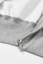 Grey Elise Hooded Knit Dolman Short Sleeve Zip