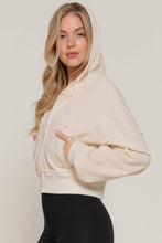 Ivy Beige Long Sleeve Hoodie French Terry Zip Up Jacket