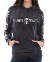Hating Me Skull Mineral Wash Pullover Hoodie: M