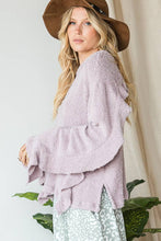 Lavender Plush Fluffy Comfy Ruffled Bucketlist Top