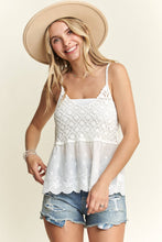 White Crochet V Neck Tank Top