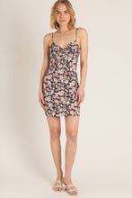 Black Multi Sleeveless Floral Print Mini Dress