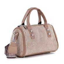 Dazzling Rhinestone Petite Satchel Handbag: Black
