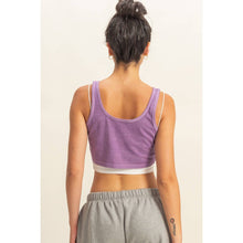Purple Sleeveless Scoop Neck Crop Top