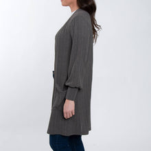Slate Maxx Jersey Knit Bishop Sleeve Ribbed Cardigan
