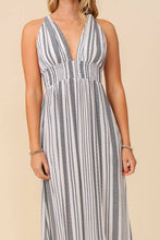 Off White Black Vacay Maxi Striped Maxi Sundress