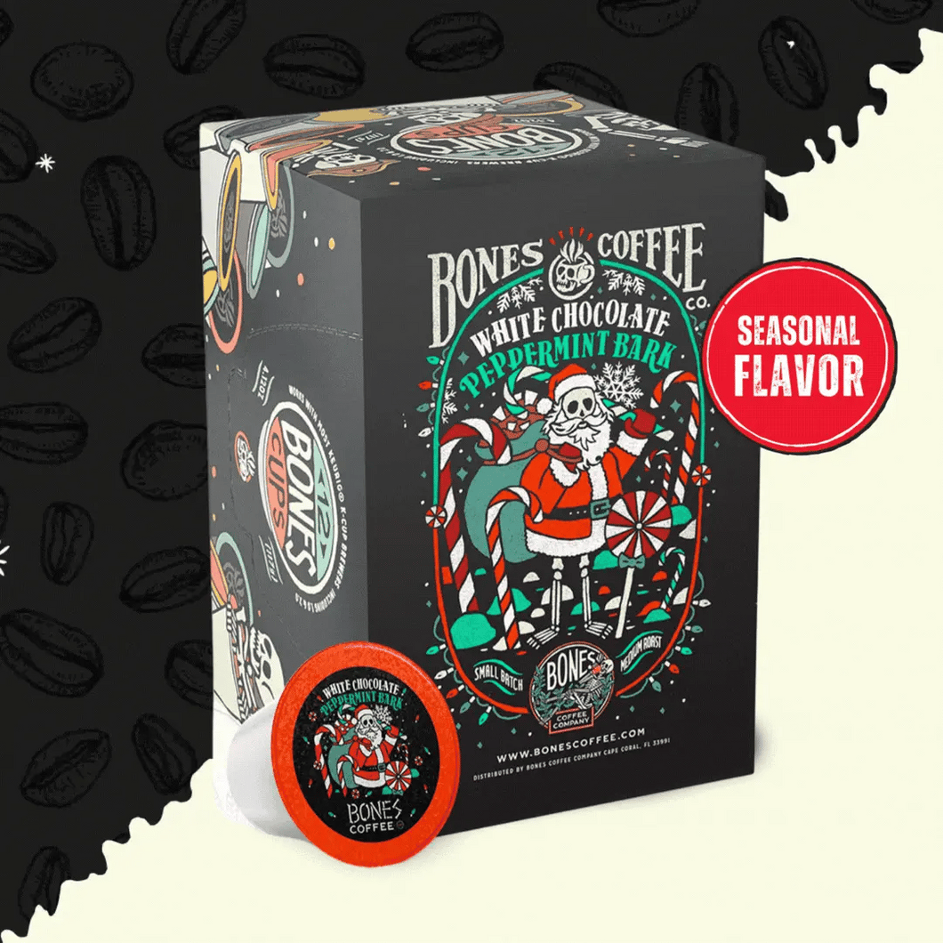 White Chocolate Peppermint Bark Christmas Coffee | Pods | 12