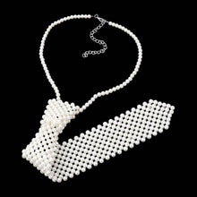 Cream Pearl Neck Tie Necklace